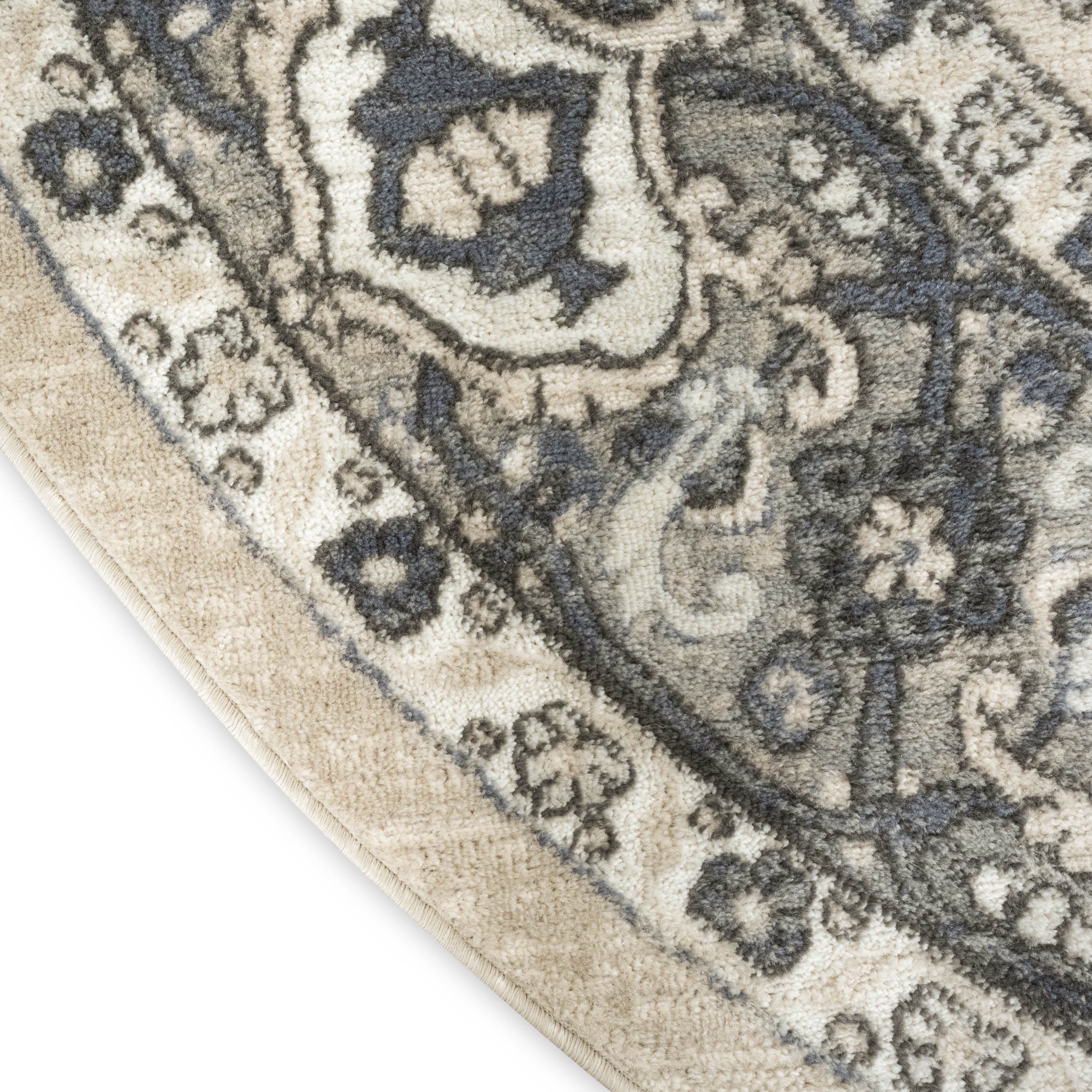 Nourison Quarry 8' x Round Ivory Blue Vintage Indoor Rug