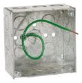 4 in. Square Deep Welded Box With 1/2 in. And 3/4 in. KO's With 10 1/2 in. Pigtail