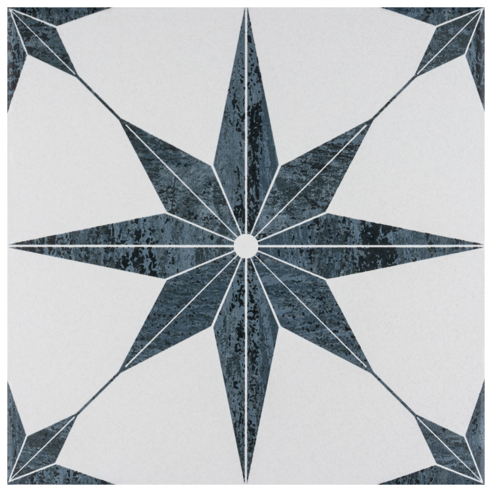 Cassis Stella Black 9-3/4 in. x 9-3/4 in. Porcelain Floor and Wall Tile
