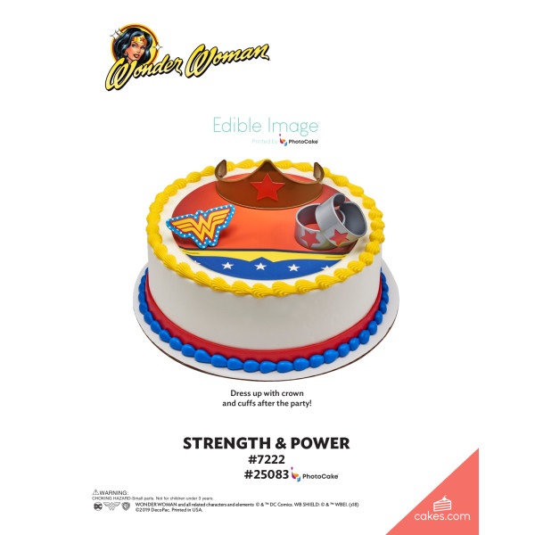 Wonder Woman™ Strength & Power The Magic of Cakes® PhotoCake® Enhanced Round Background Page