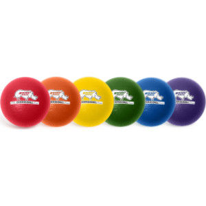 Rhino Skin&reg; 6-Inch Low Bounce Dodgeball Set, Assorted Colors, Set of 6