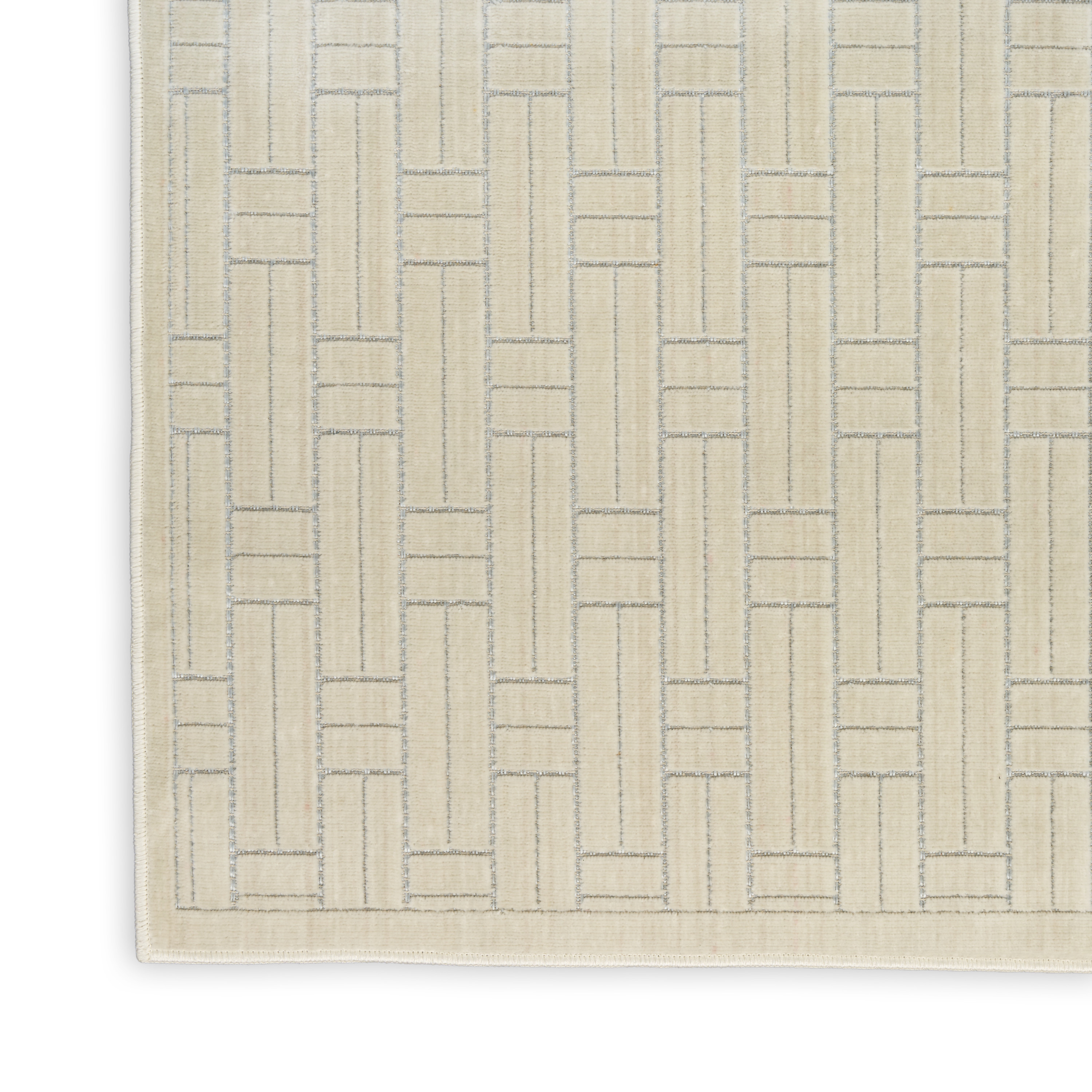 Nourison Washable Charm 2' x 6' Ivory Modern Indoor Rug