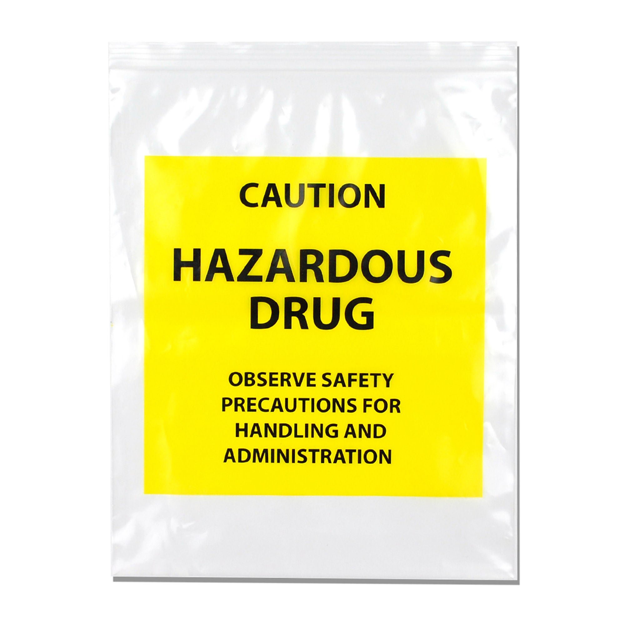 Hazardous Drug Bag LK® Caution Hazardous Drug / Observe Safety Precautions for Handling and Administration Clear / Yellow 12 X 15 Inch