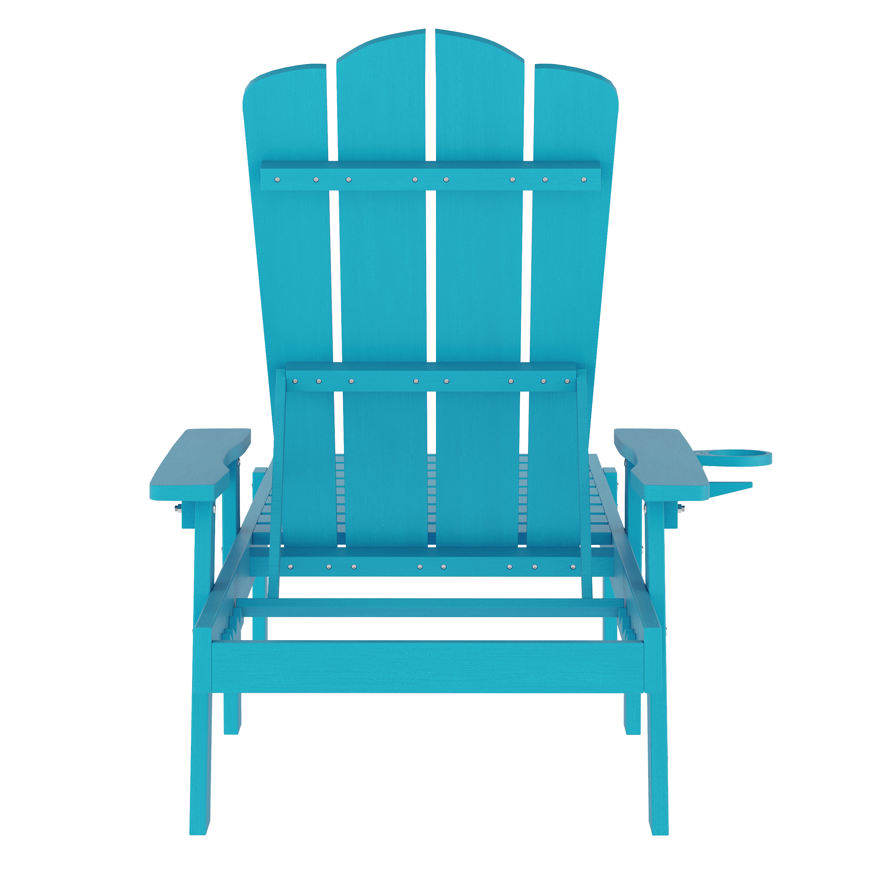 Stockton Set of 2 Red Recycled HDPE Adjustable Adirondack Loungers with Fold ... - Bild 21 von 23