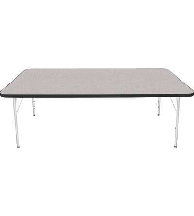 Creative Colors® Activity Table, Rectangle, 36" x 72", Gray Nebula Top Color, Black Edge Color, Standard Leg Height, Platinum Si