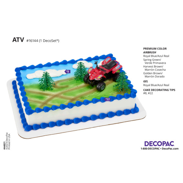 ATV Cake Decorating Instruction Card