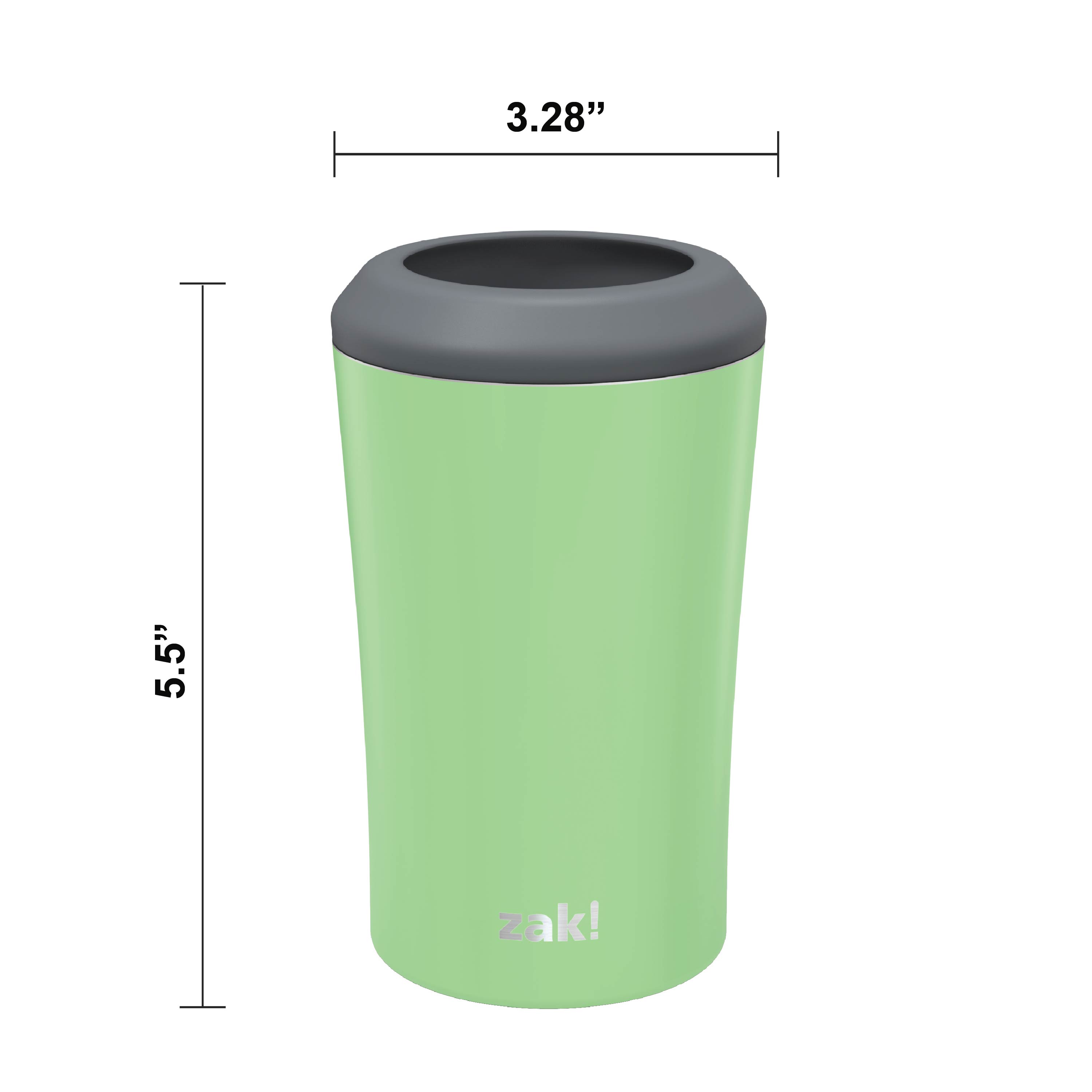 Zak Hydration 12 ounce Double Wall Stainless Steel Can and Bottle Cooler with Vacuum Insulation, Pistachio slideshow image 6 Zak Hydration 12 ounce Double Wall Stainless Steel Can and Bottle Cooler with Vacuum Insulation, Pistachio slideshow image 6