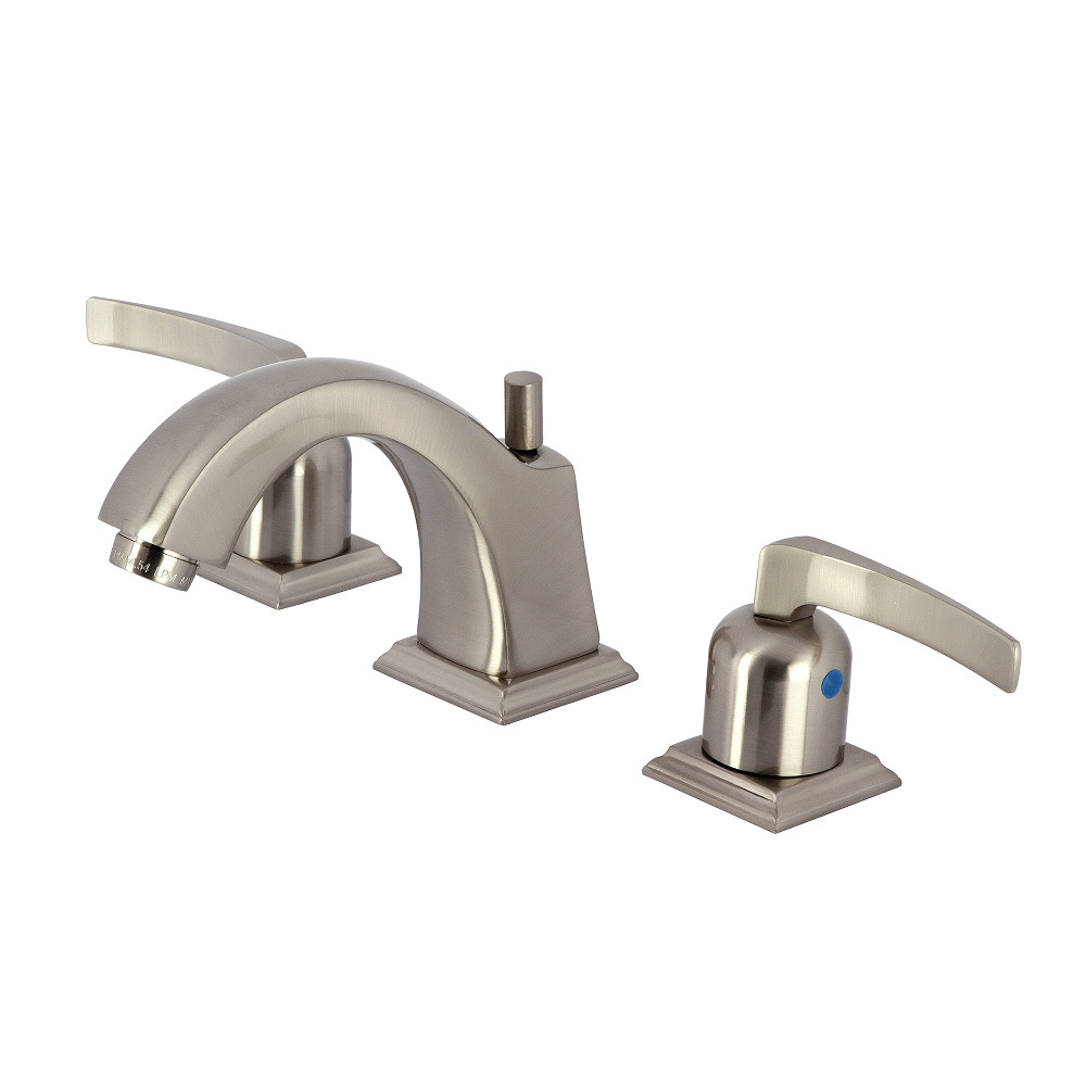3-Hole Deck Mount Widespread Bathroom Faucet with Pop-Up Drain, Brushed Nickel with 2 Finish Options
