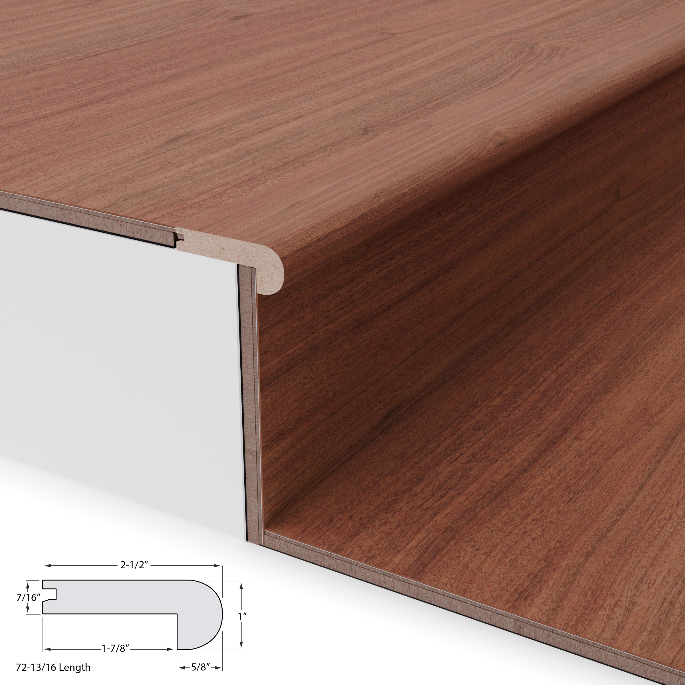 Old Mission Umber Stair Nosing Flush 12mm view 3