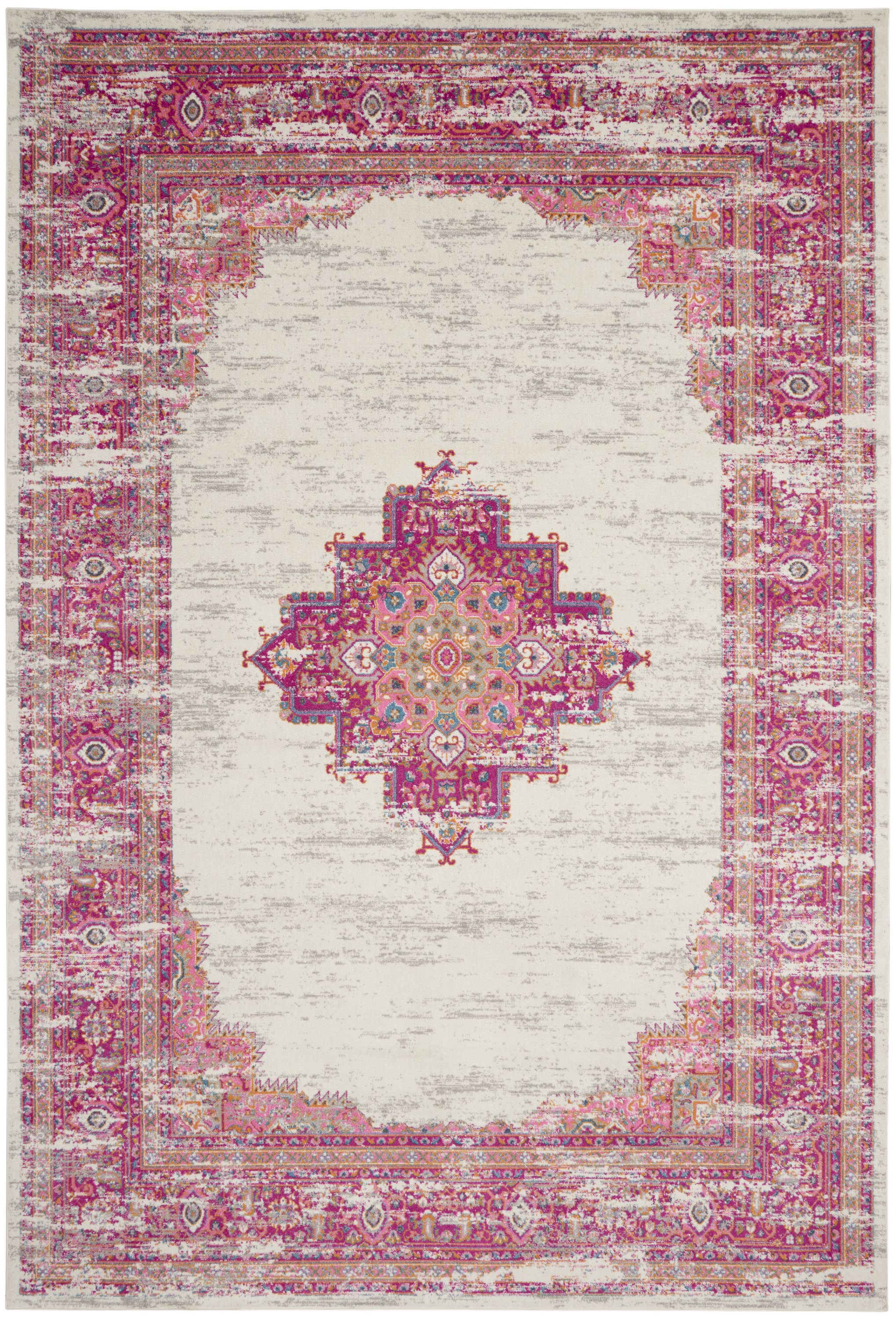 Nourison Passion 12' x 15' Ivory Fuchsia Bohemian Indoor Rug
