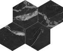 Lotus Black 12×12 Hexagon Mosaic Polished