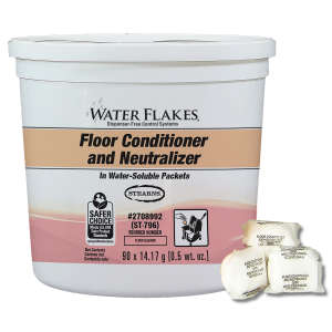 STS2708992, Stearns Packaging, Water Flakes Floor Conditioner and Neutralizer,  90 Packets/Container