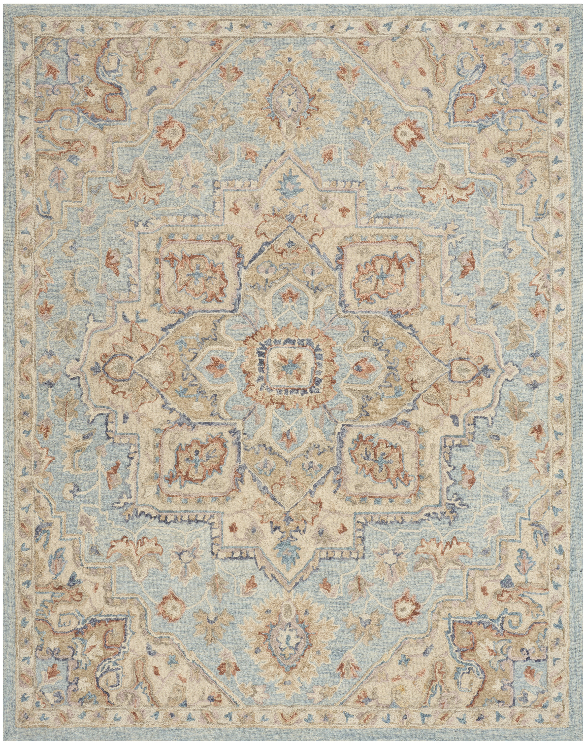 Nourison Maison 9'9" x 13'9" Light Blue Ivory Vintage Indoor Rug
