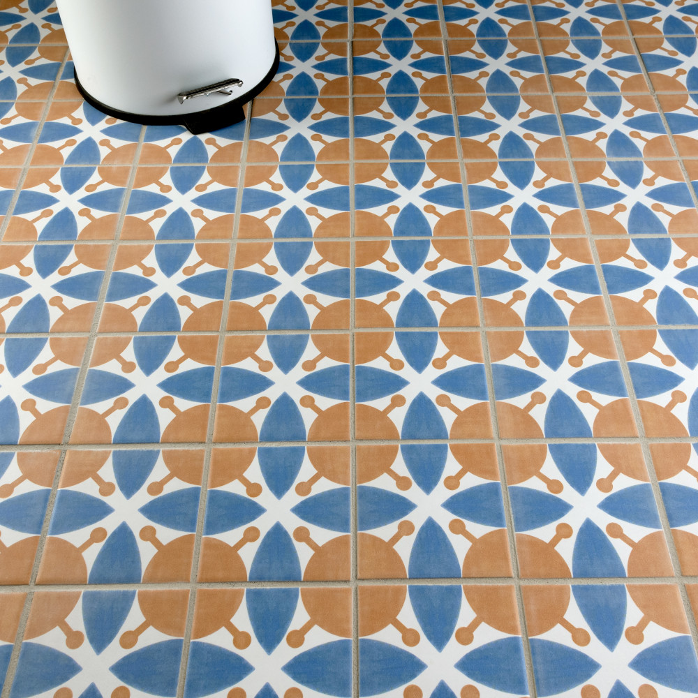 Revival Mini Leaf 3.88x3.88 Square Ceramic Floor and Wall Digital Pattern