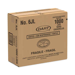 Dart, Plastic Lids for Foam Containers, Vented, Fits 3.5-6 oz, White