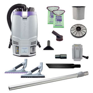 ProTeam, GoFit 6 Cordless 4Ah w/ ProBlade Hard Surface & Carpet Floor Tool Kit, 14", Backpack Vacuum