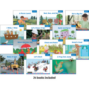 Decodable Readers Grade 1 Short Vowels, Consonant Blends, and Digraphs, 24 Books