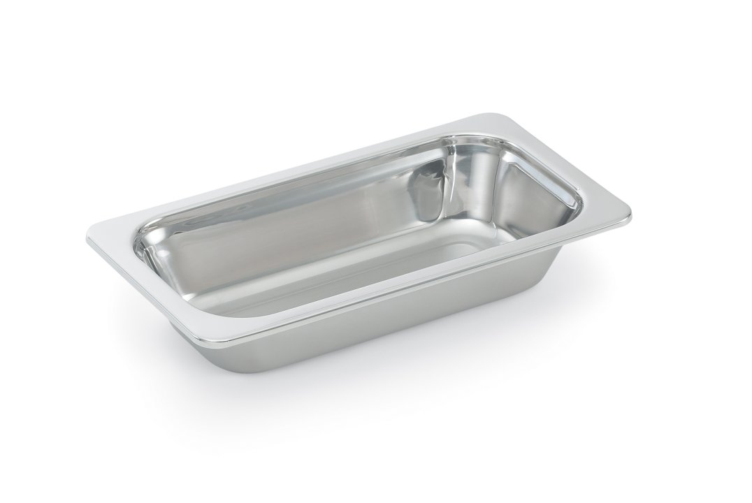 Third-size 2 ½-inch-deep Miramar® stainless steel plain pan