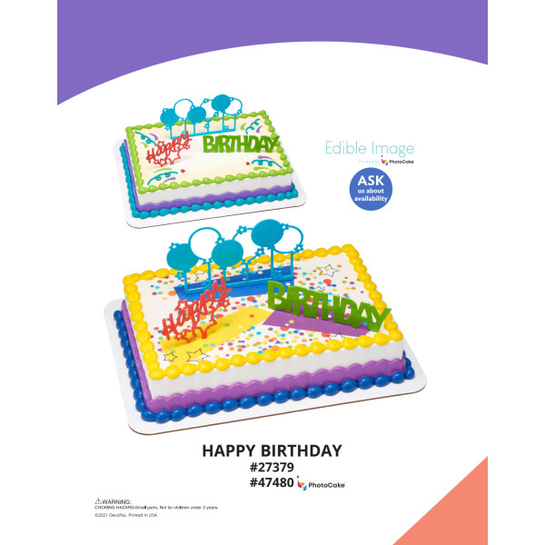 Happy Birthday The Magic of Cakes® PhotoCake® Enhanced Background and Icing Page