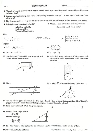 Saxon Advanced Math 2nd Edition Homeschool Kit