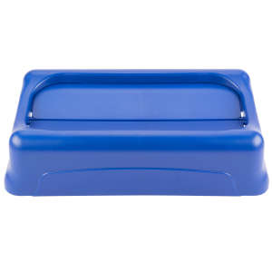 Rubbermaid Commercial, Slim Jim, Square, Resin, 23 gal, Blue, Receptacle Lid