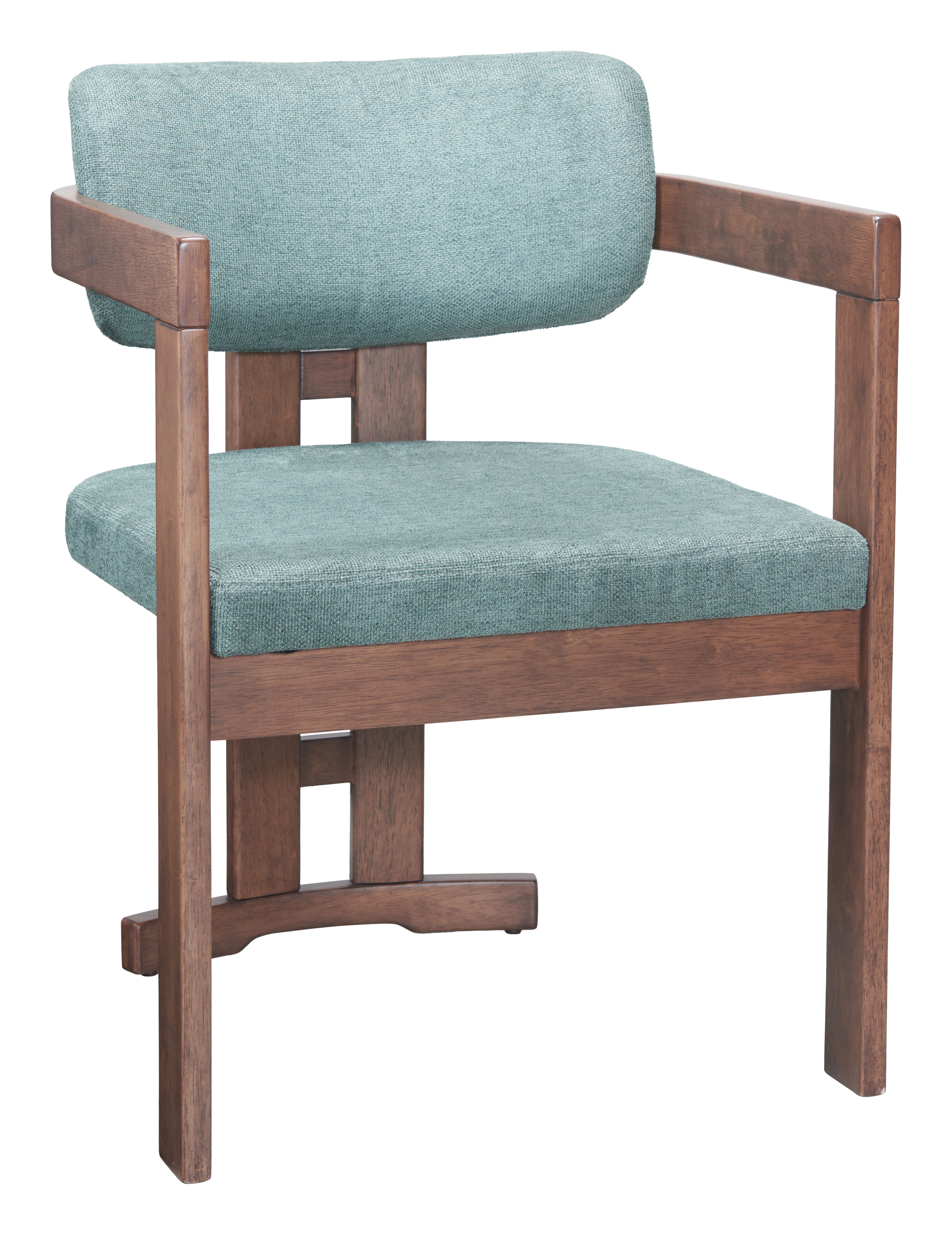 Poly Dining Chair Moss Gray & Walnut product image