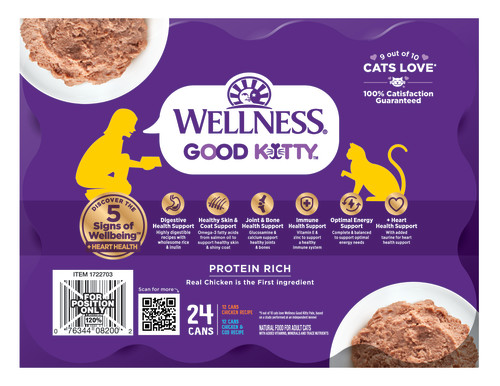 Wellness Good Kitty Pate Variety Pack Chicken, Chicken and Cod back packaging