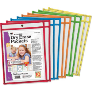 Reusable Dry Erase Pockets, Set of 10