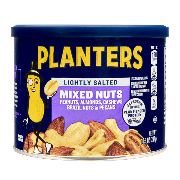 PLANTERS(r) Lightly Salted Mixed Nuts 12/10.3 oz . C1CB - Front Center Inner Pack (Hi Res)