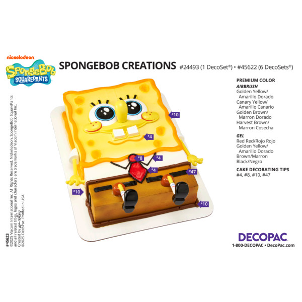 SpongeBob SquarePants Creations Cake Decorating Instruction Card