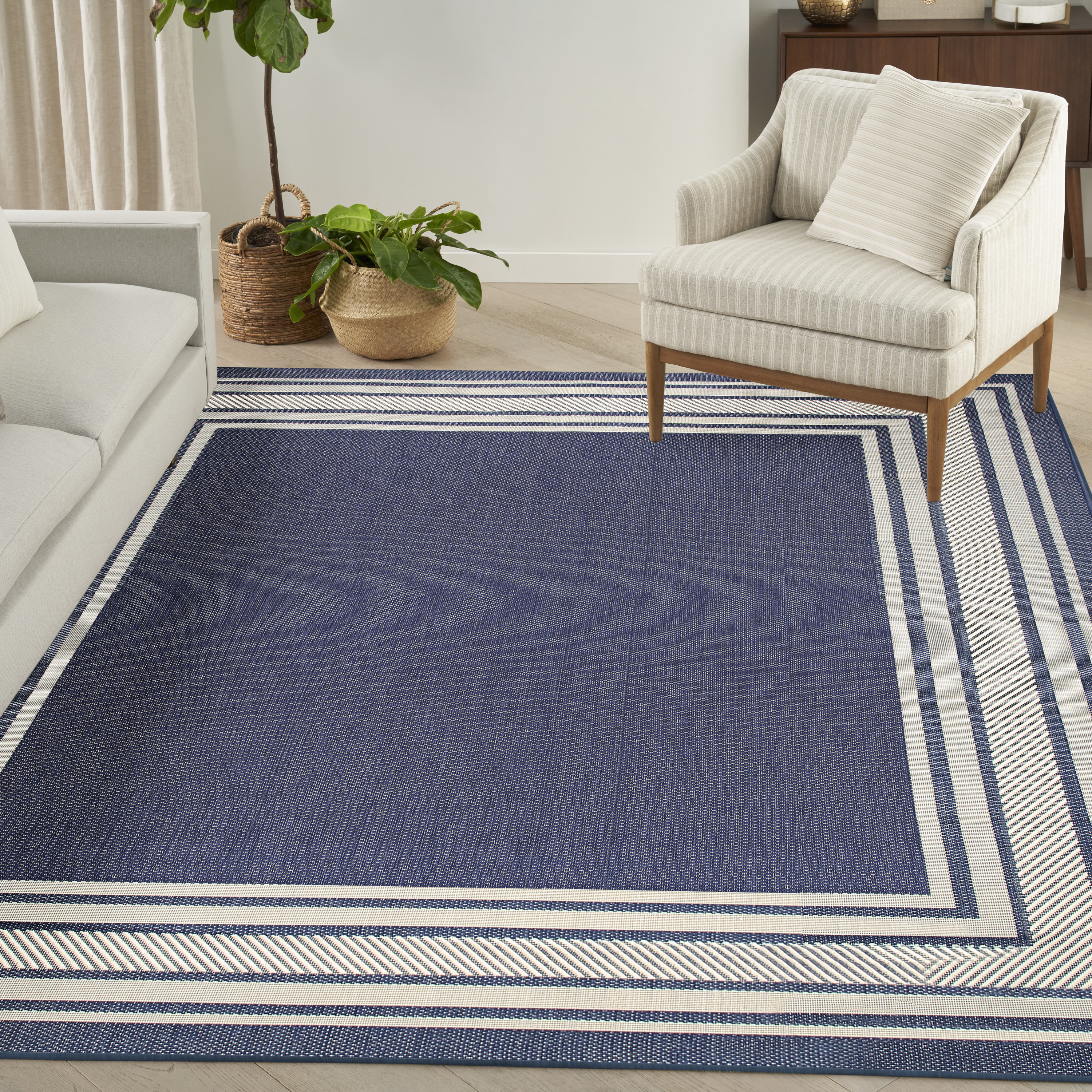 Nourison Horizon Indoor/Outdoor 9' x 12' Navy Modern Rug