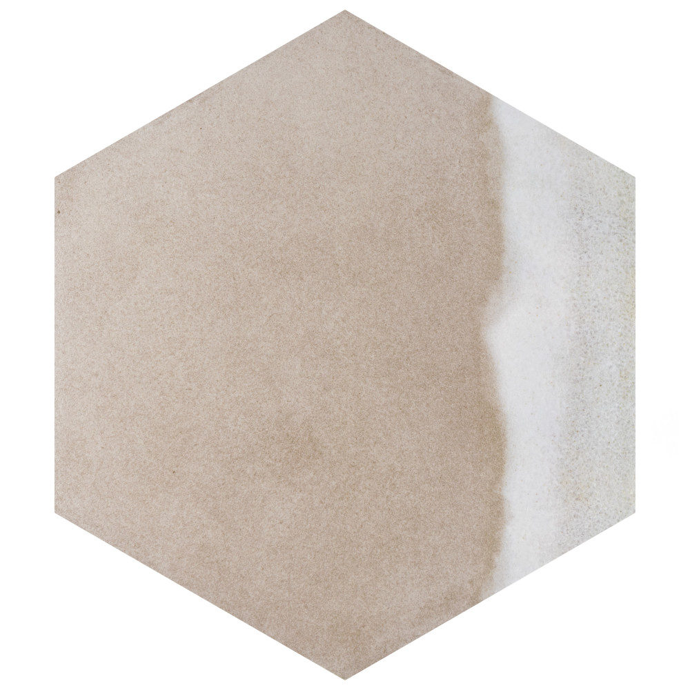 Matter Hex Canvas Taupe Blue 7-7/8 in. x 9 in. Porcelain Floor and Wall Tile