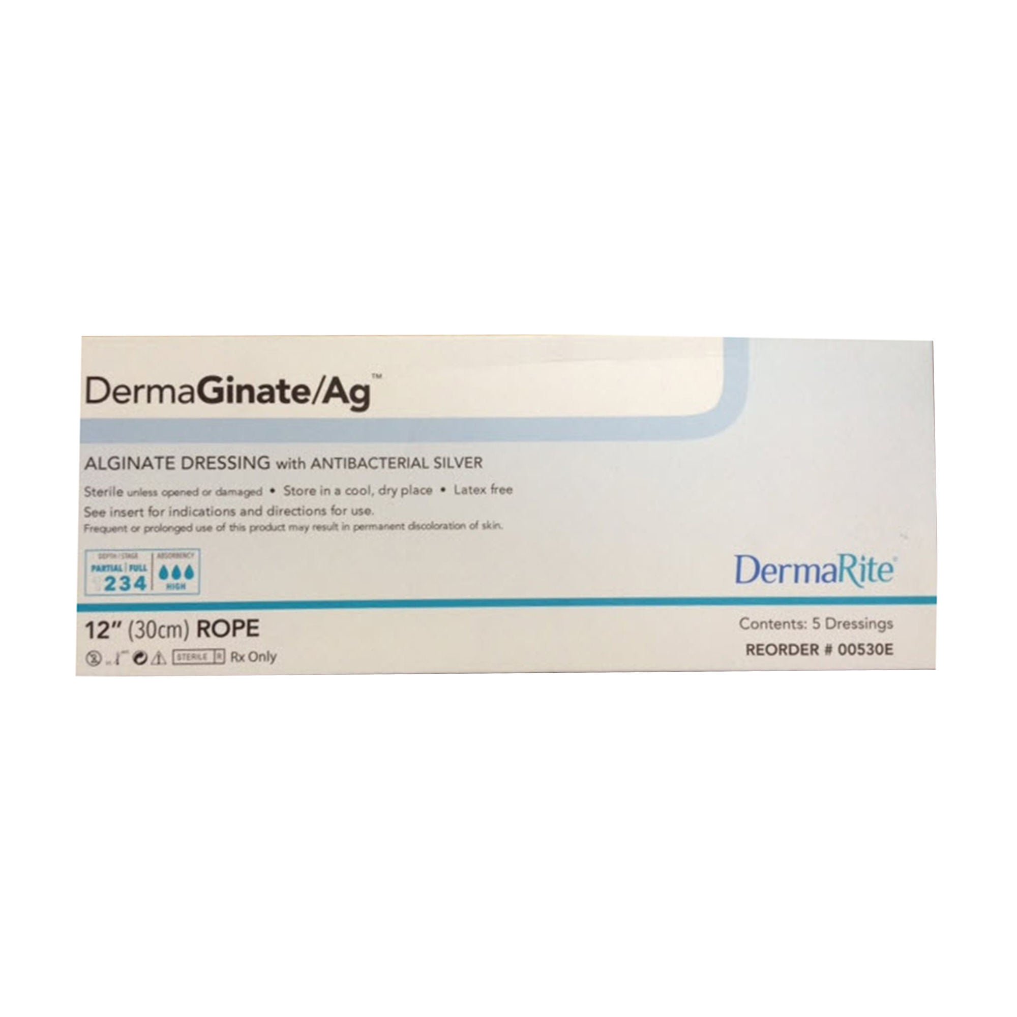 DermaGinate/ Ag™ Silver Alginate Dressing, 12 Inch