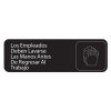 Foreign Language Symbol Signs - Los Empleados Deben Lavarse Las Manos Antes De Regresar Al Trabajo   (Employees Must Wash Hands Before Returning to Work)