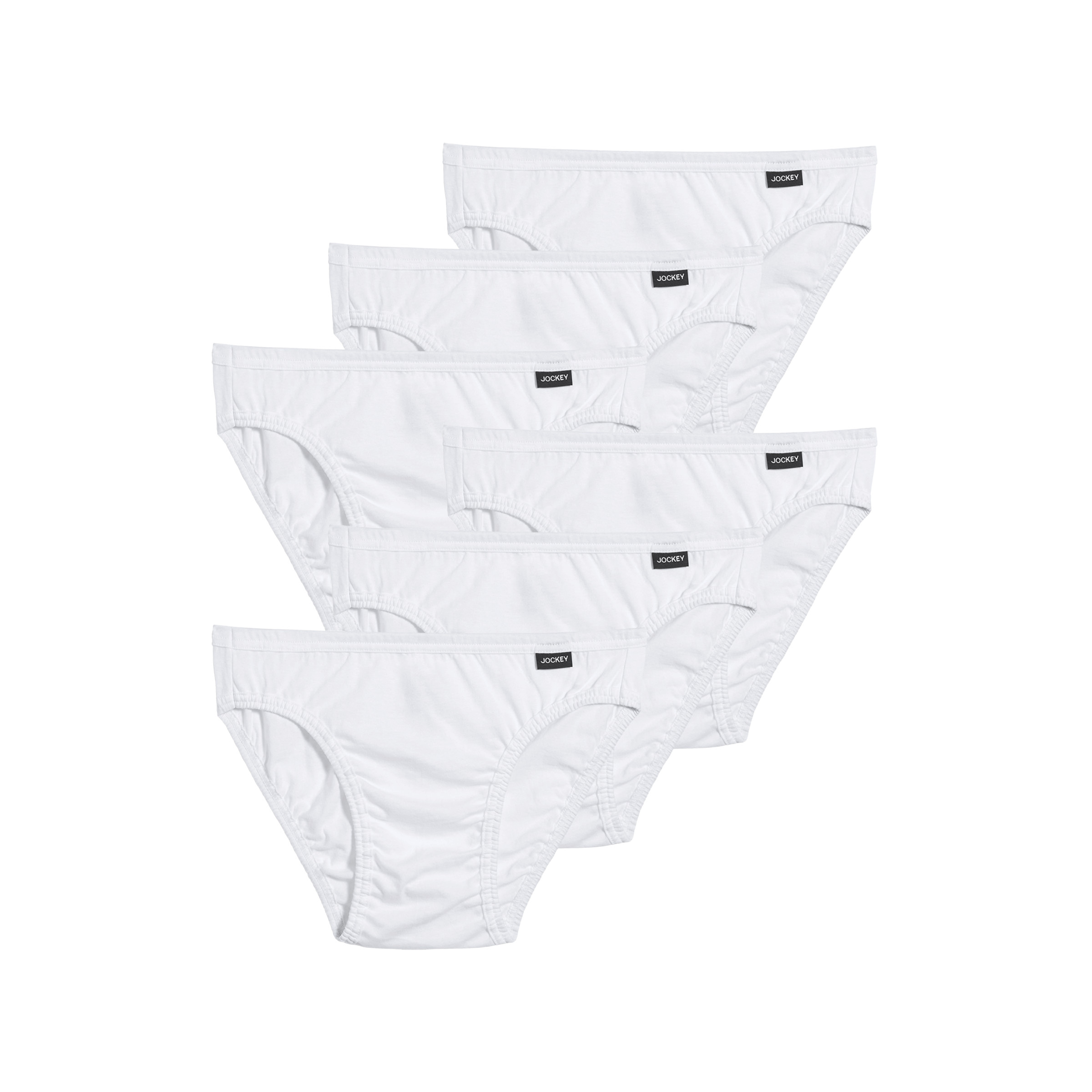 Jockey Men's 100% Cotton Elance Bikini - 6 Pack