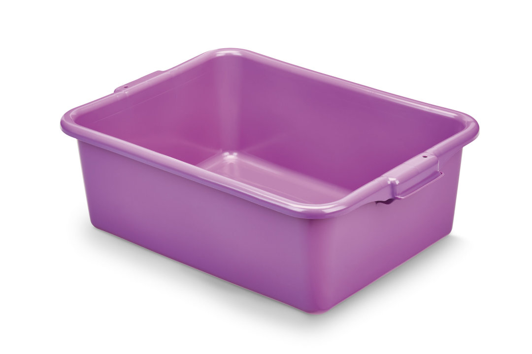 7-inch-deep Traex® Color Mate bulk-packed food storage boxes in purple