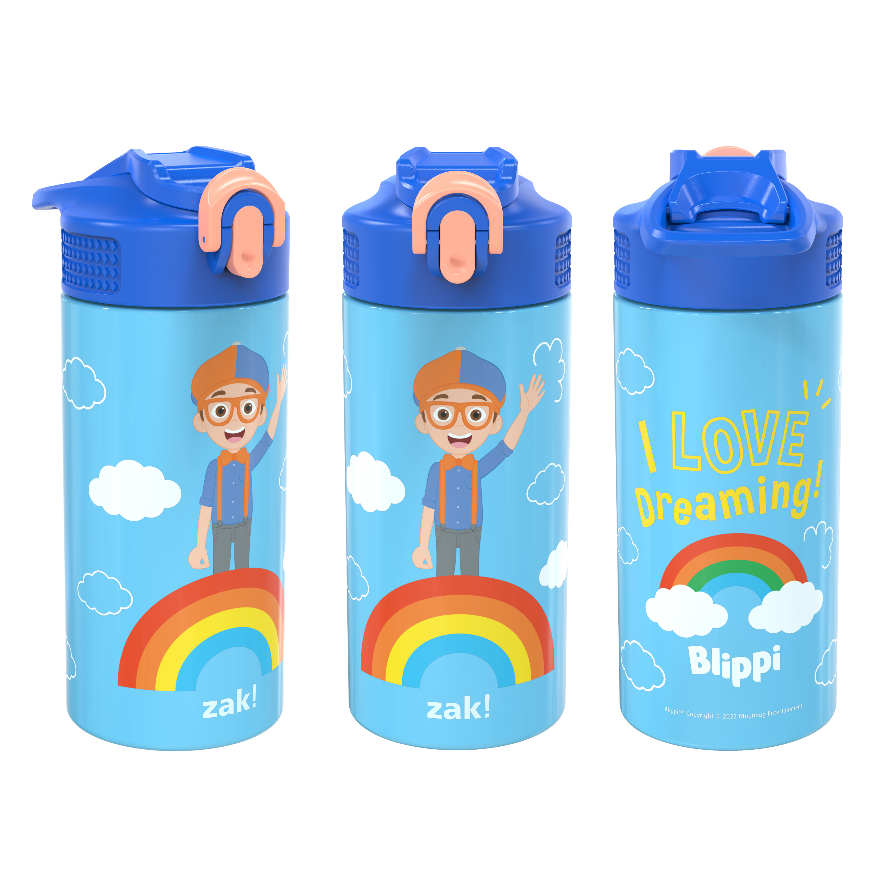 Blippi 14 ounce Stainless Steel Vacuum Insulated Water Bottle, I Love Dreaming! slideshow image 3