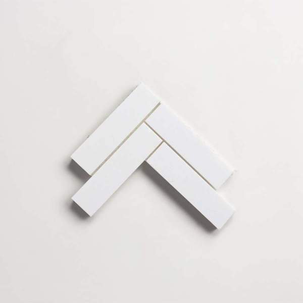clé lapidary: legacy | herringbone mosaic sheet | honed | thassos | sample 