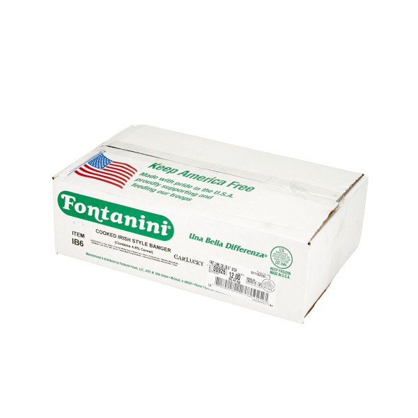 FONTANINI(r) Irish Style Banger, Cooked, 4/1, 4/3 lb . C1RA - Front Right Closed Case (Hi Res)