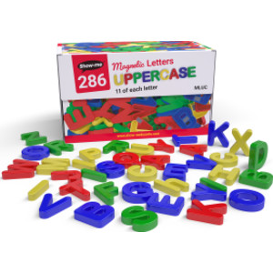Magnetic Uppercase Letters, Assorted Colors, 286 Pieces