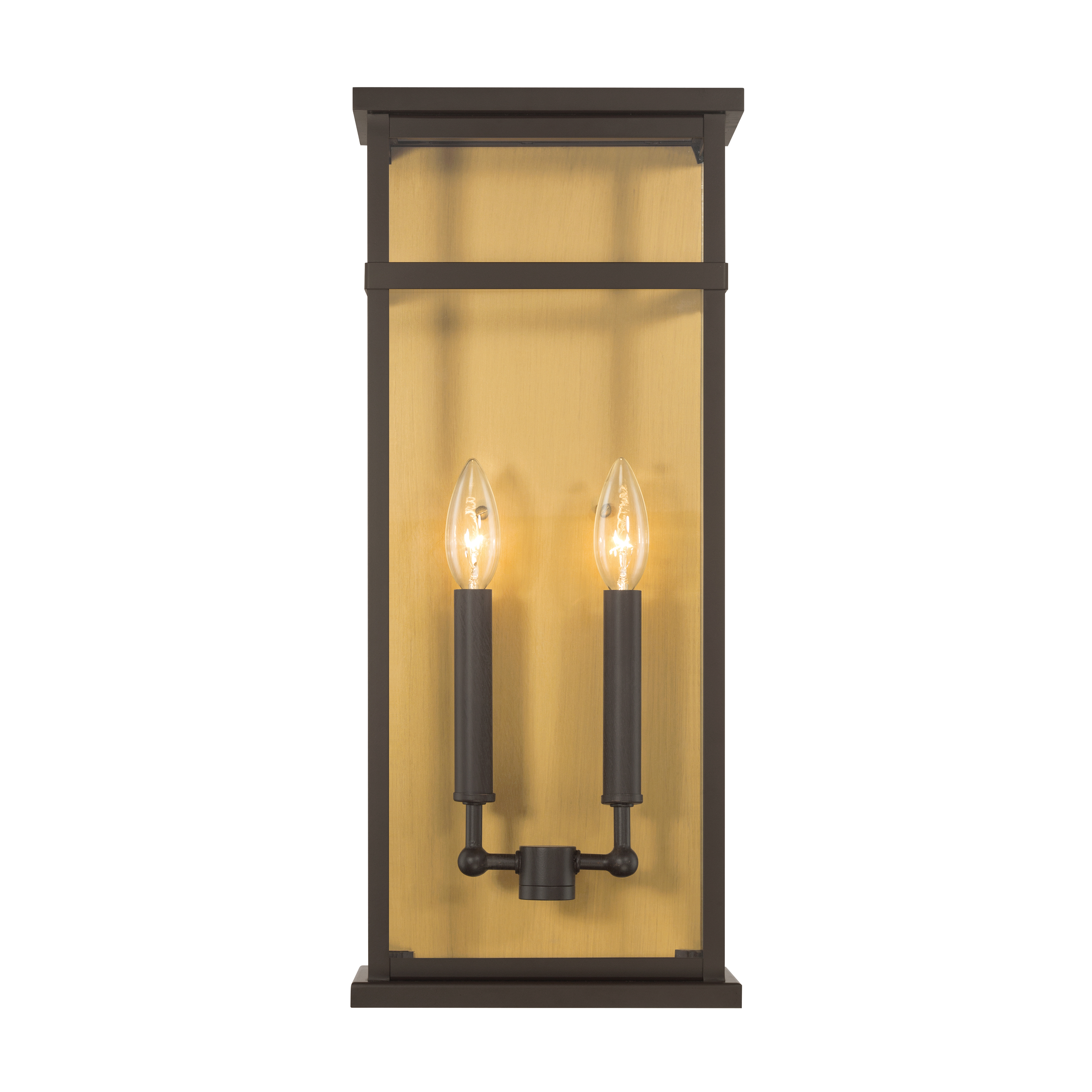 2-Light Outdoor Wall Sconce - Legacy Brass and Dark Bronze with Clear Glass - alternate view