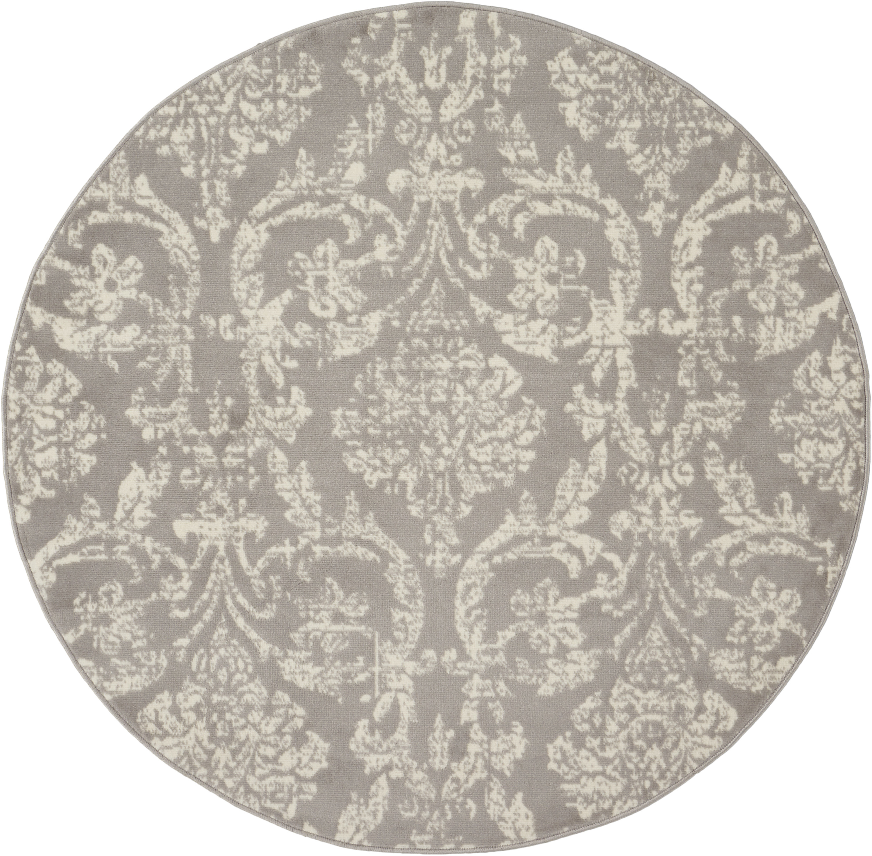 Nourison Jubilant 5'3" x Round Grey Vintage Indoor Rug