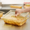 Half-size Super Pan® solid high-temperature plastic cover in amber