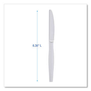 Boardwalk, Heavyweight Polystyrene Cutlery, Knife, White, 1000/Carton