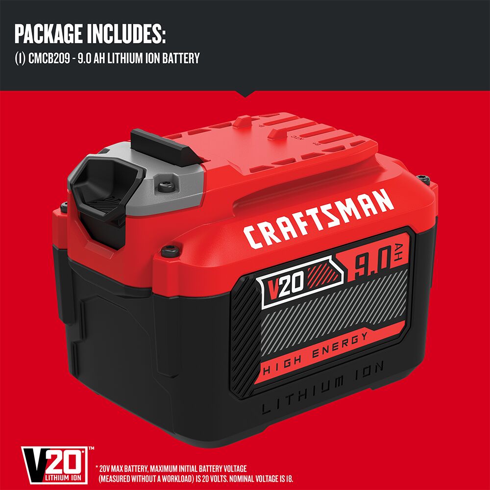 Graphic of CRAFTSMAN Batteries & Chargers highlighting product features