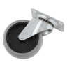 Special Made, Non-Marking Plate Casters, Swivel Mount Plate, 4" Wheel, Black/Gray/Silver