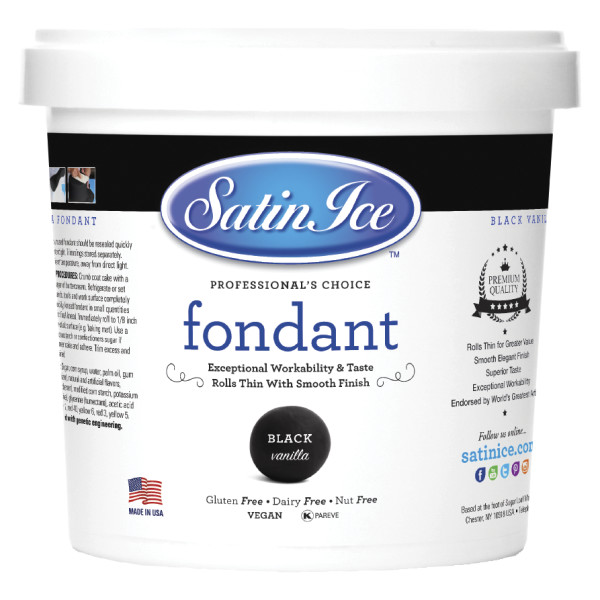 Satin Ice Black/Vanilla 2 lb. Fondant