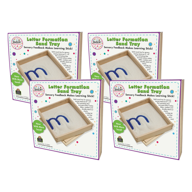 Letter Formation Sand Tray, 8" x 8", Pack of 4