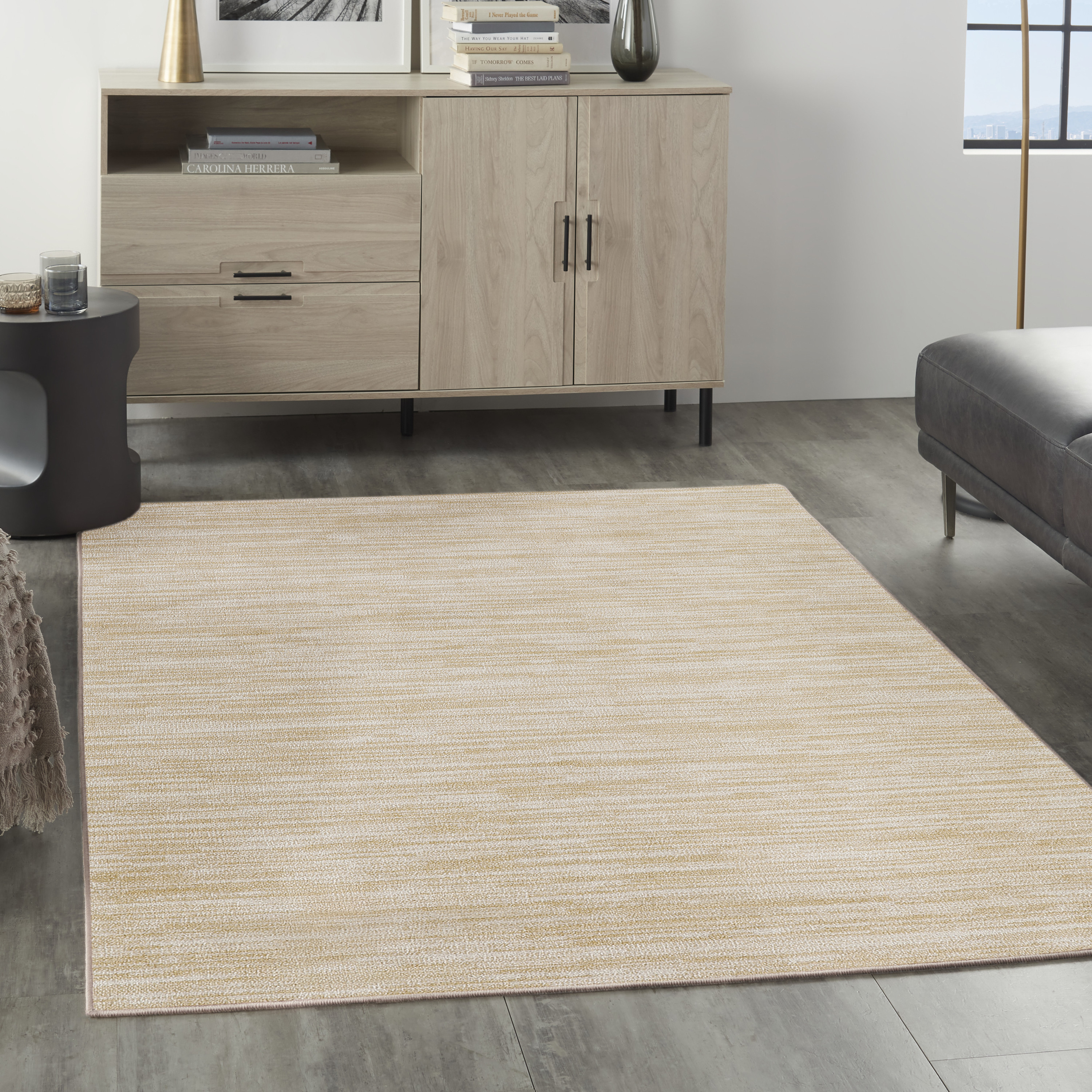 Nourison Nourison Essentials 5' x 7' Ivory Gold Outdoor Rug