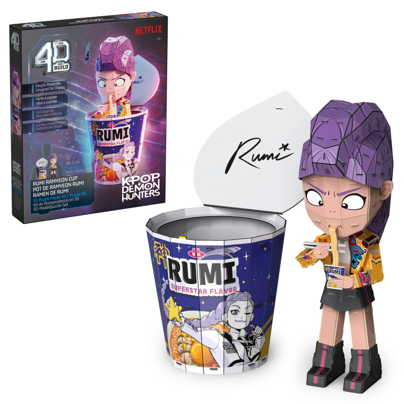 4D Build, KPop Demon Hunters Rumi in Ramyeon Cup 3D Puzzle, Removeable Rumi Figure, KPop Demon Hunters Collectible Model Kit, Desk Décor & Display Piece for Fans, 138 Pieces, for Ages 12 & Up